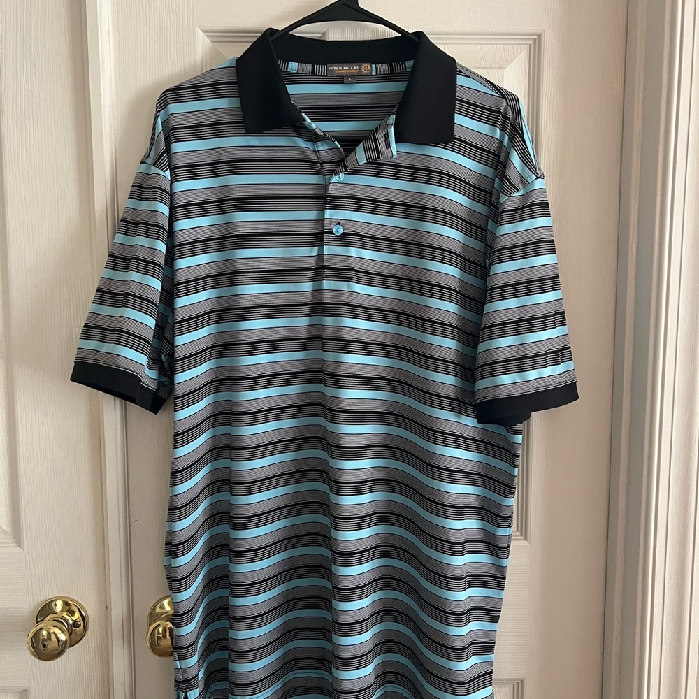 Men's Striped Peter Miller Shirt Size Large Summer Comfort